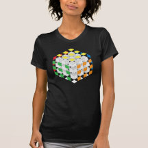 White cube on dark background tshirts