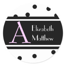 White Customize Last and First Name Sticker