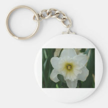 white daffodil key chains