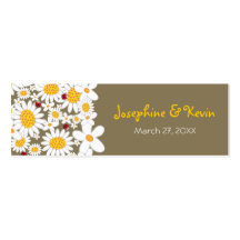 White Daisies & Ladybugs Thank You Favours Gift Ta Business Card Templates