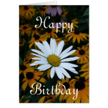 White Daisy and Blackeyed Susans Card