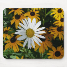 White Daisy and Blackeyed Susans Mouse Pad