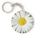 White Daisy Keychain