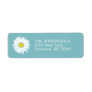 White Daisy & Pale Blue Return Address Label