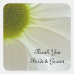 White Daisy Petals Wedding Thank You Stickers