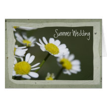 White Daisy Summer Wedding Save the Date Greeting Card