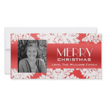 White Damask Photo Card