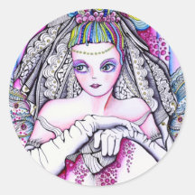 White Day Round Sticker