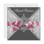 White Diamonds Pink Black Sweet 16 Birthday Party