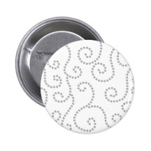 White diamonds swirls pin