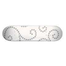 White diamonds swirls skate deck