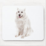 WHITE DOG DIGITAL REALISM PETS HAPPY LOGO CAUSES A MOUSE PAD