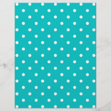 White dots, Teal Polka Dot Pattern. Custom Flyer