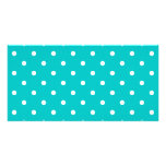 White dots, Teal Polka Dot Pattern. Custom Photo Card