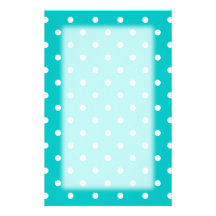 White dots, Teal Polka Dot Pattern. Stationery Design