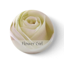 White double rose Flower Girl Pins