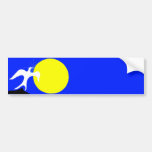 White Dove of Peace and Yellow Sun on Blue Back Bumper Stickers