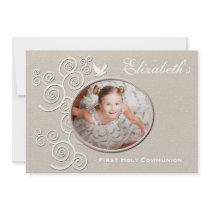 White Dove Religious Photo Invitation Version 2
