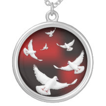 WHITE DOVES OF PEACE CUSTOM NECKLACE