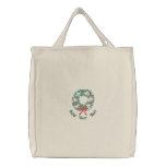 White Doves Wreath Embroidered Bag