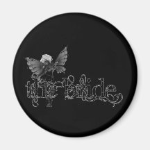 White Dress Fairy B&W Negative - The Bride Magnets