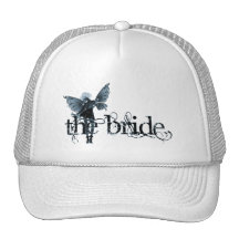 White Dress Fairy Blue Negative - The Bride Mesh Hats