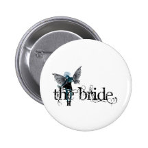 White Dress Fairy Original Negative - The Bride Pinback Buttons