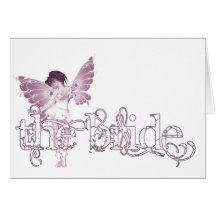 White Dress Fairy Pink - The Bride Greeting Card