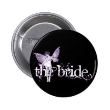 White Dress Fairy Purple - The Bride Pinback Buttons