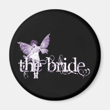 White Dress Fairy Purple - The Bride Refrigerator Magnet