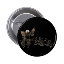 White Dress Fairy Sepia Negative - The Bride Pinback Buttons
