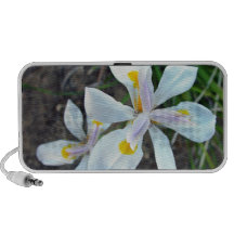 White dutch irises with pink shade notebook speakers