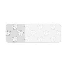 White Elephant Pattern on Grey. Return Address Labels