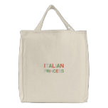 White Embroidered Italian Princess Tote Bag