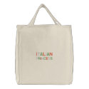 White Embroidered Italian Princess Tote Bag embroidered bags