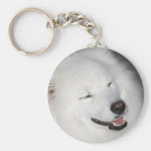 White Eskimo Dog  Keychain