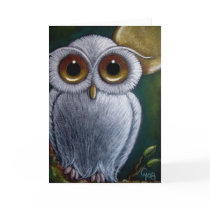 WHITE FANTASY BABY OWL Card