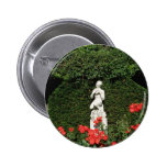 White Faun statue - Italian Garden, Compton Acres, Pinback Button