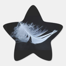 White feather - angelic by nature star sticker