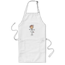 White Female Stick Figure Nurse 2 Gifts Apron
