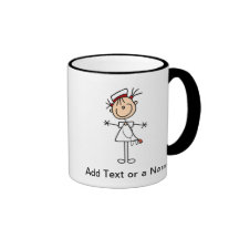 White Female Stick Figure Nurse 2 Gifts Mugs