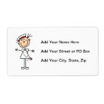 White Female Stick Figure Nurse 2 Custom Shipping Labels