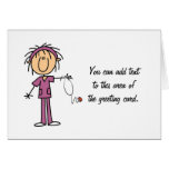 White Female  Stick Figure Nurse T-shirts and Gift Greeting Card