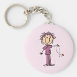 White Female  Stick Figure Nurse T-shirts and Gift Key Chains