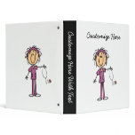 White Female Stick Figure Nurse T-shirts and Gifts Vinyl Binders