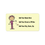 White Female Stick Figure Nurse T-shirts and Gifts Personalized Address Labels
