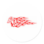White Flaming Mustang Horse stickers