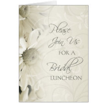 White Floral Bridal Luncheon Invitation Card