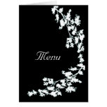 White Floral Deco Wedding Menu Card