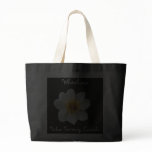 White Flower Black Background Bag